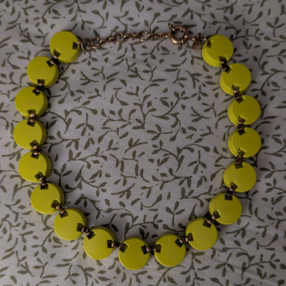 Brûlée J.Crew Jumbo Neon Yellow Necklace - Rare - Picture 7 of 7